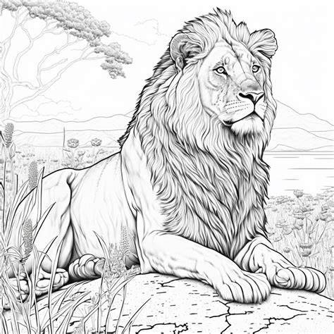 Free Coloring Pages Of Lions