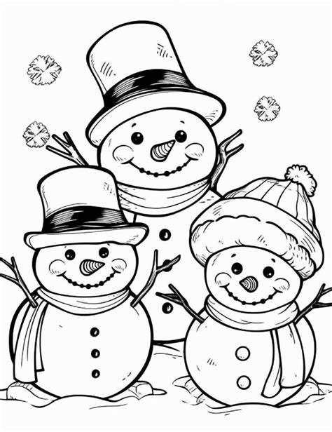 Free Coloring Pages Of Snowmen