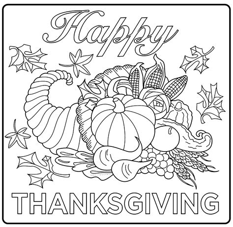 Free Coloring Pages Of Thanksgiving