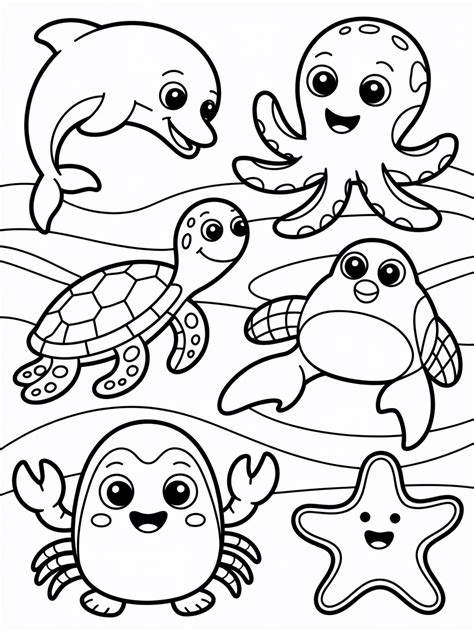 Free Coloring Pages Sea Animals