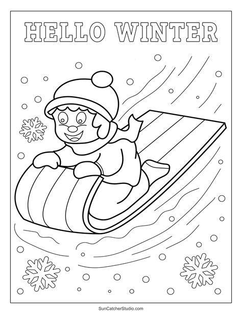 Free Coloring Pages Winter Activities