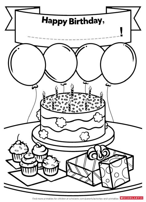 Free Coloring Printable Birthday Cards