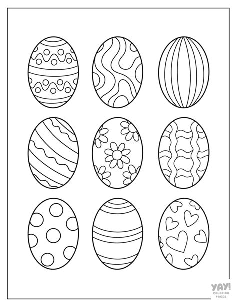 Download Free Coloring easter eggs printable notebook. Commercial Use