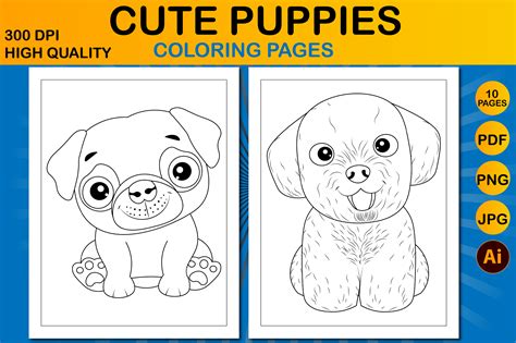 Download Free Coloring pages. Dogs Commercial Use Free PSD Mockups