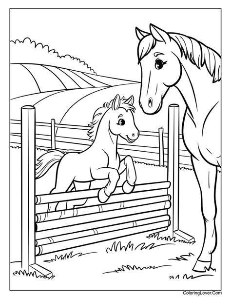 Free Colouring Pages Horses