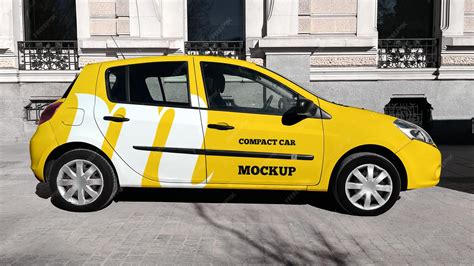 Download Free Compact Car Mockup - Front View PSD Mockup Templates
