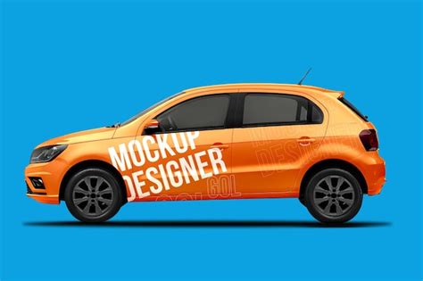 Download Free Compact Car Mockup - Front View PSD for Branding
