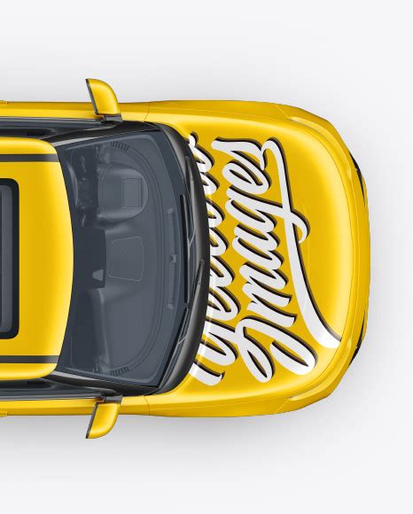 Download Free Compact Car Mockup - Top View PSD Generator