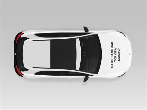 Download Free Compact Car Mockup - Top View PSD Mockup Templates