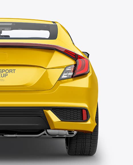 Download Free Compact Coupe Car Mockup - Back View PSD Generator