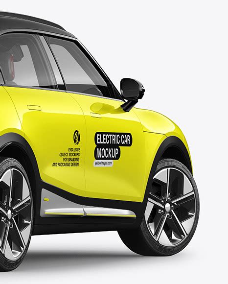 Download Free Compact Electric Car Mockup - Half Side View PSD Generator PSD Files