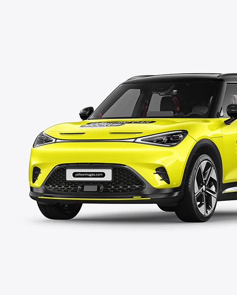 Download Free Compact Electric Car Mockup - Half Side View PSD Object Mockups PSD Files