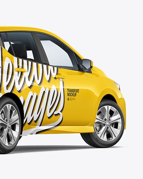 Download Free Compact Electric Car Mockup - Half Side View PSD Placeit