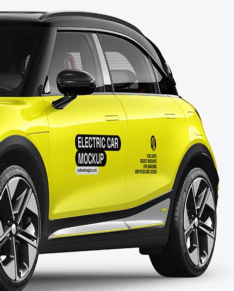 Download Free Compact Electric Car Mockup - Half Side View PSD TIFF Files Images