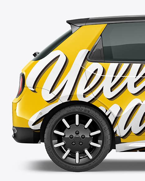 Download Free Compact Electric Car Mockup - Side View PSD Generator