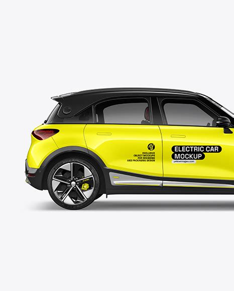 Download Free Compact Electric Car Mockup - Side View PSD Generator PSD Files
