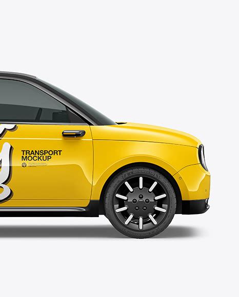 Download Free Compact Electric Car Mockup - Side View PSD Object Mockups Images