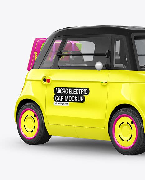 Download Free Compact Electric Car Mockup - Side View PSD Object Mockups Yellowimages