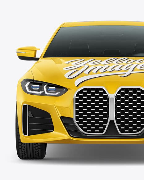 Download Free Compact Executive Car - Front View PSD Object Mockups