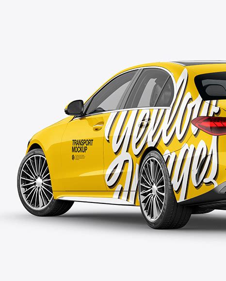 Download Free Compact Executive Car - Half Side View PSD Generator