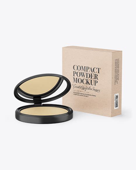 Download Free Compact Powder With Kraft Box Mockup TIFF PSD Generator