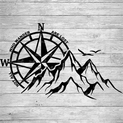 Download Free Compass Rose Not All Who Wander Are Lost | SVG | PNG | DXF DXF Files