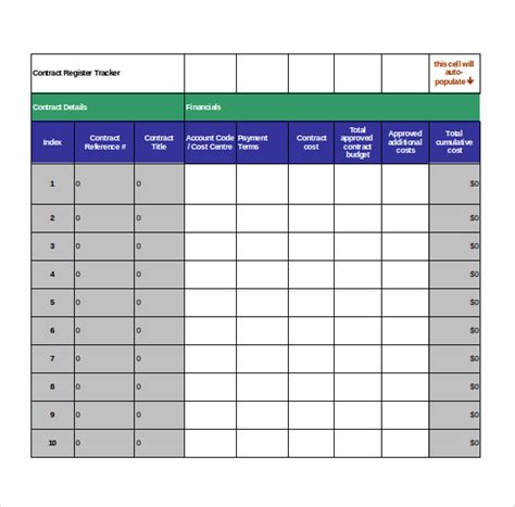 Free Contract Tracking Excel Template