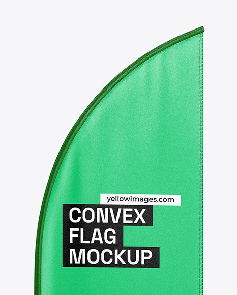 Download Free Convex Flag Mockup - Front View PSD Generator
