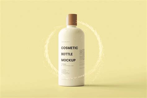 Download Free Cosmetic Bottle Mockup - Front View PSD Generator
