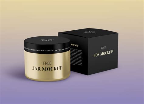 Download Free Cosmetic Jar In Box Mockup PSD Generator Free PSD Mockups
