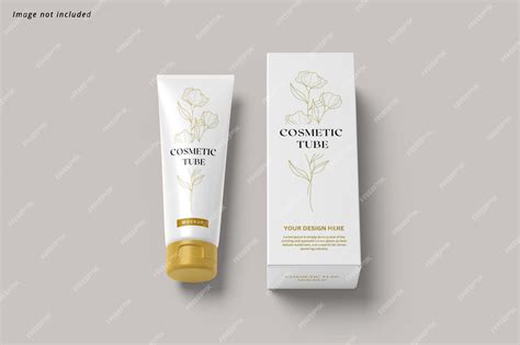 Download Free Cosmetic Tube with Box Mockup PSD PSD Yellowimages