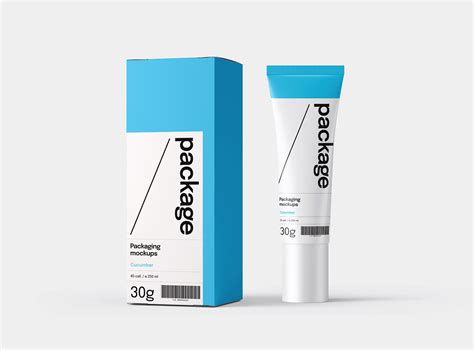 Download Free Cosmetic Tube with Box Mockup PSD Placeit Free PSD Mockups