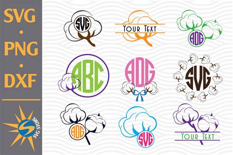 Download Free Cotton Monogram SVG, PNG, DXF Digital Files Include Images
