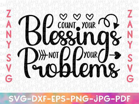 Download Free Count your blessings not your problems SVG For Crafts
