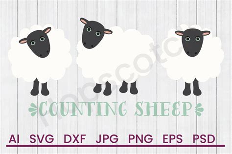 Download Free Counting Sheep - SVG File, DXF File DXF Files