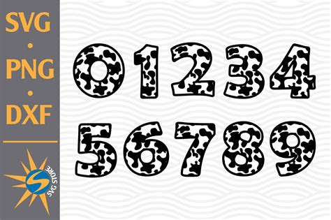 Download Free Cow Numbers SVG, PNG, DXF Digital Files Include For Crafts