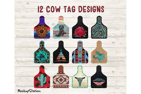 Download Free Cow Tag Sublimation Template Bundle, Cattle Ear Tag PNG DXF Files