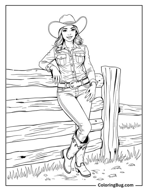 Free Cowgirl Coloring Pages