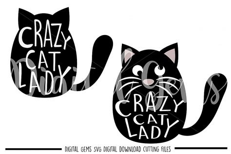 Download Free Crazy Cat Lady Cutfile Files DXF Files