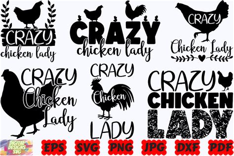 Download Free Crazy Chicken Lady SVG Files For Crafts