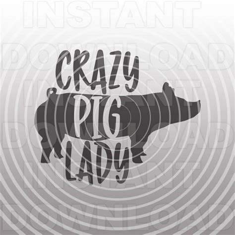 Download Free Crazy Pig Lady SVG Commercial Use DXF Files