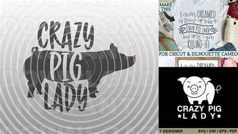 Download Free Crazy Pig Lady SVG DXF Files