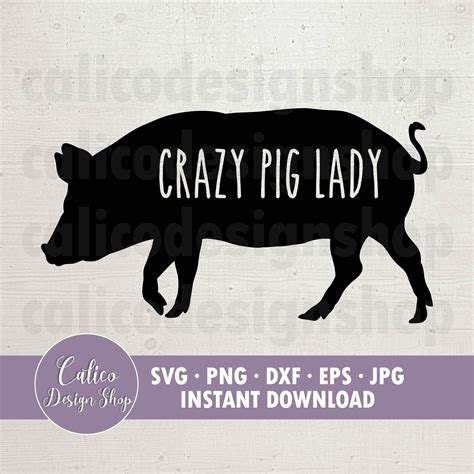Download Free Crazy Pig Lady SVG Files