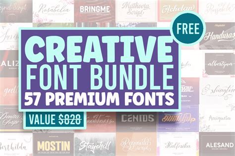 Download Free Creative Font bundle Cricut SVG