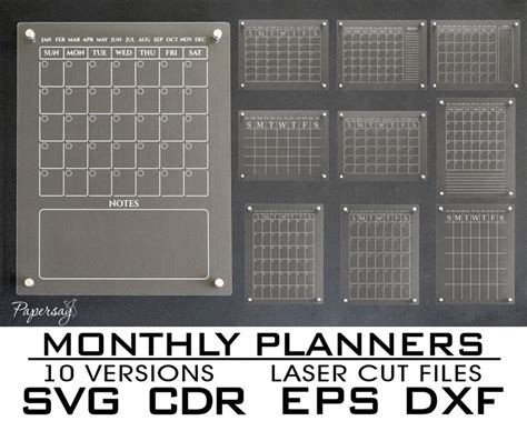 Download Free Creative Planner Dates DXF Files