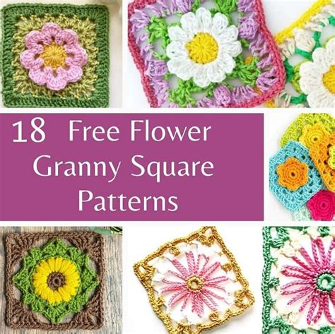 Free Crochet Granny Square Flower Patterns