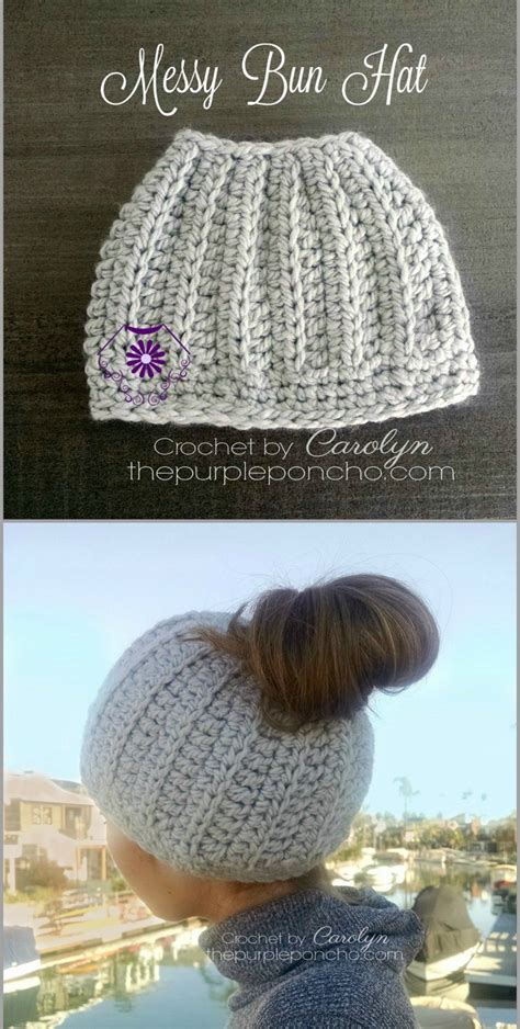 Free Crochet Messy Bun Hat Patterns