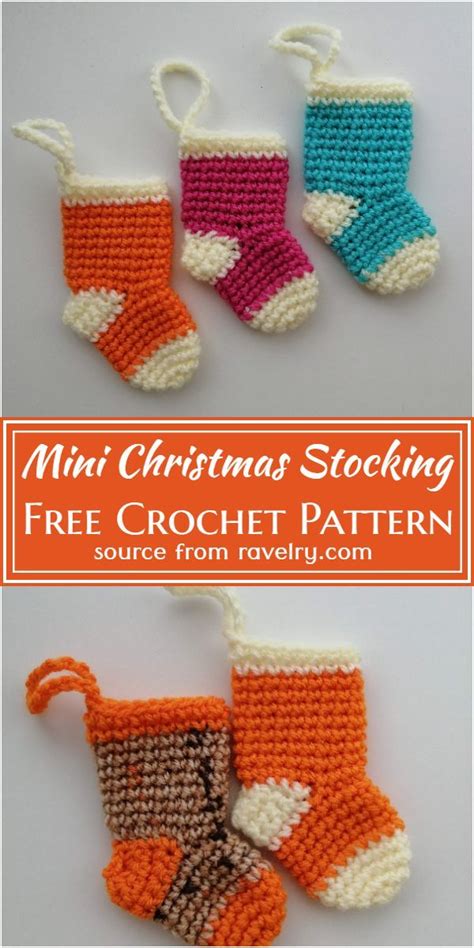 Free Crochet Miniature Christmas Stocking Patterns