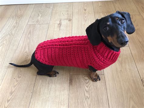 Free Crochet Pattern For Dachshund Sweater