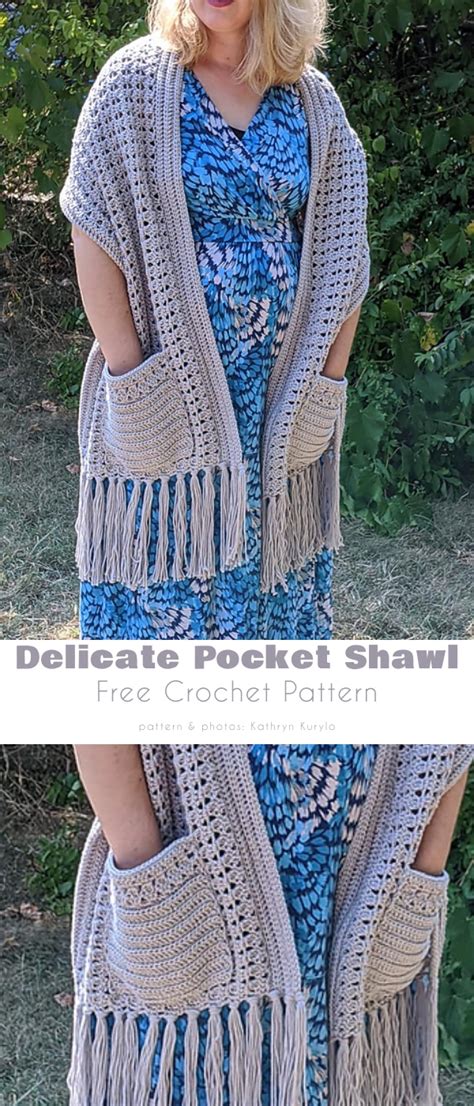 Free Crochet Pattern Pocket Shawl